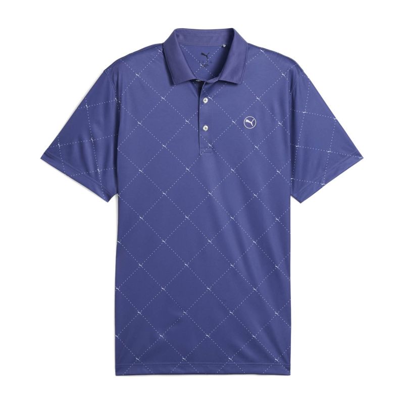 Puma Pure 2.0 Argyle Polo - Blue Crystal/White Glow