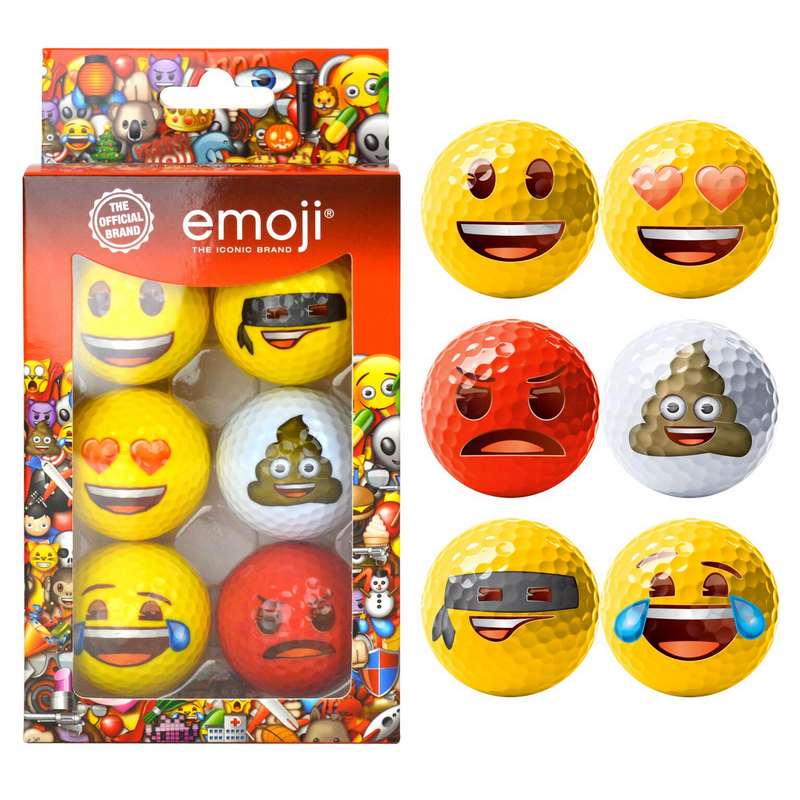 Pack de 6 balles de golf Emoji Fun