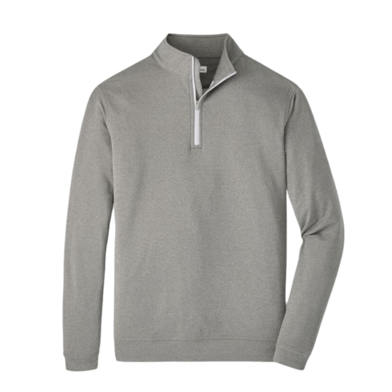 Peter Millar Perth Mélange Performance 1/4 Zip - Smoke
