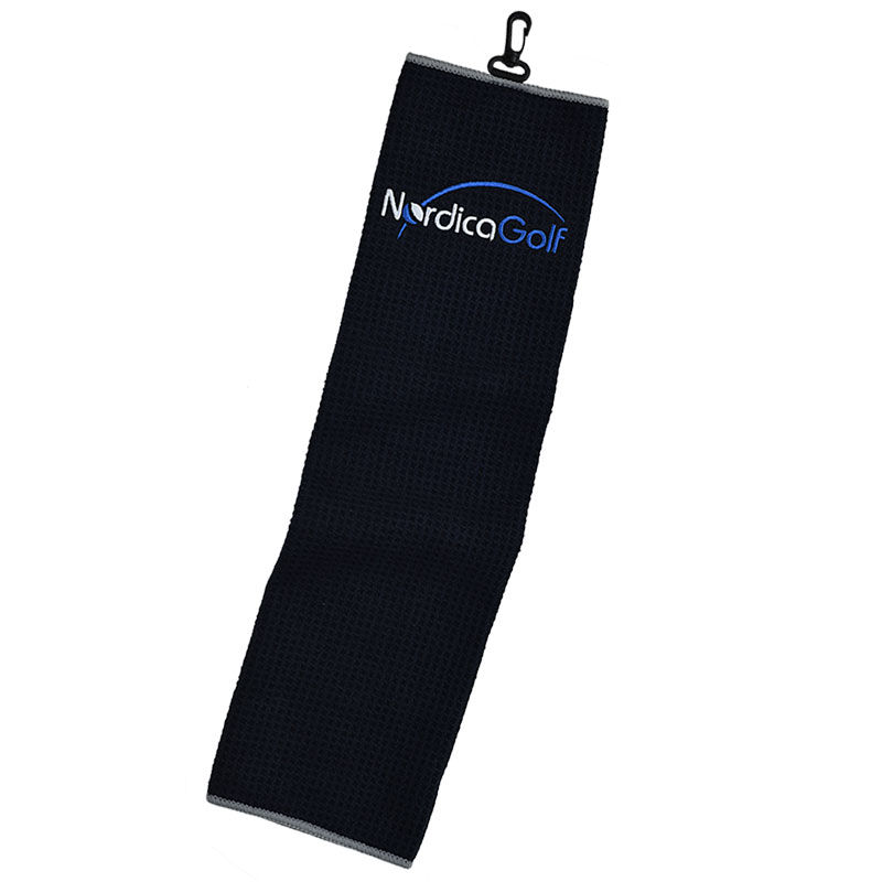 NordicaGolf Serviette Microfibre Trois Plis Noir (Trifold) - Noir