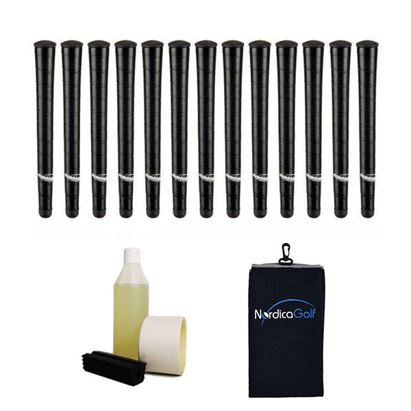 Jumbomax XL Black - kit de 13 grips, caoutchouc pour étau, solvant, adhésif et serviette.