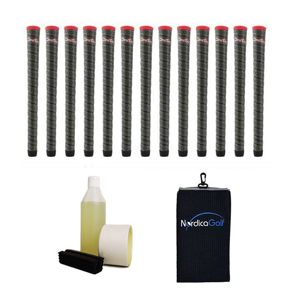 Winn DriTac Wrap Black - kit de 13 grips, caoutchouc pour étau, solvant, adhésif et serviette.